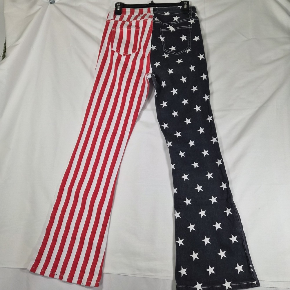 American Flag Jeans Womens US 6 Stars Stripes Red White Blue Patriotic‎ Bell... - Picture 9 of 14